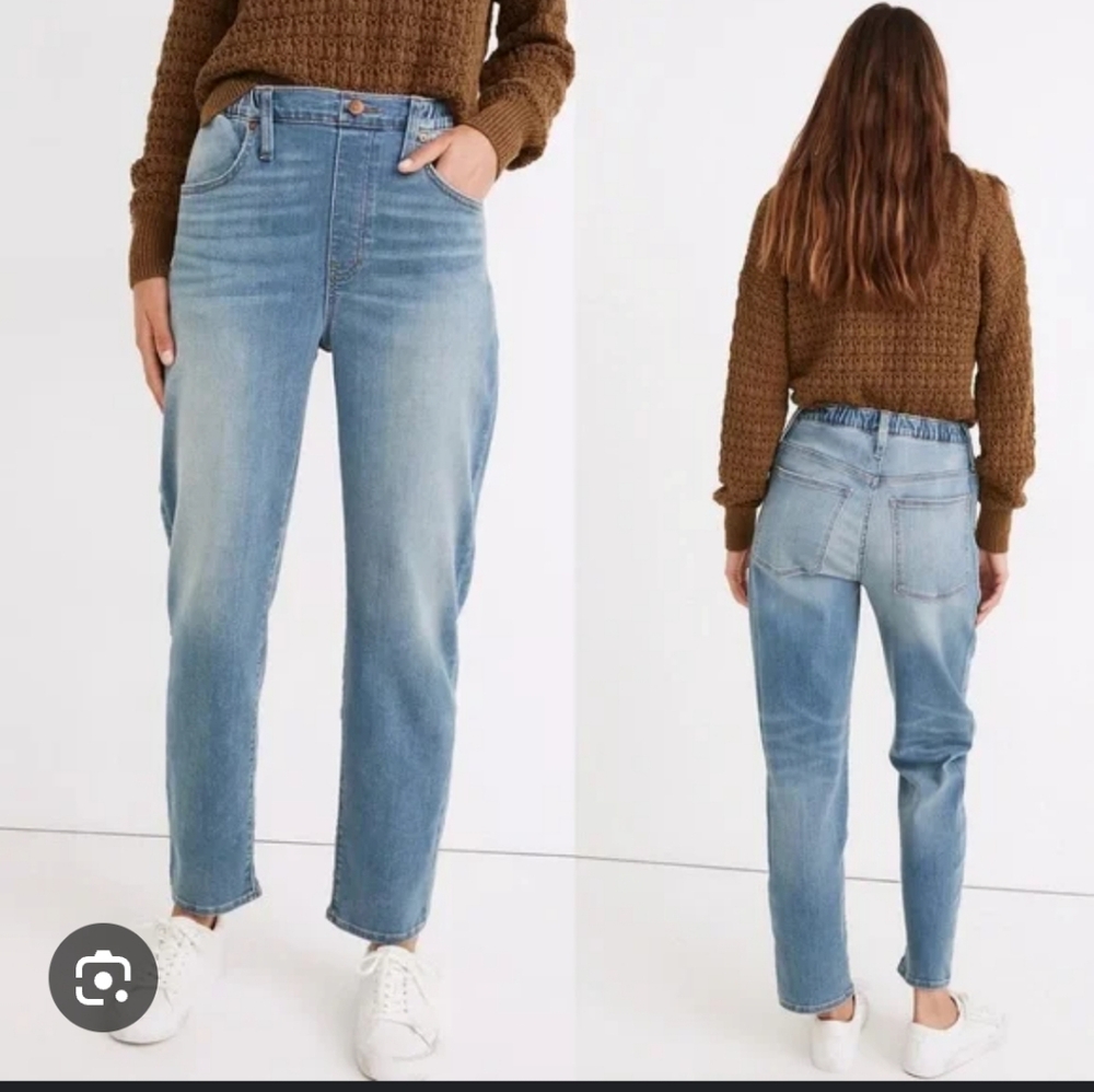 Madewell Pull On Relaxed Jeans in Keefe Wash 28